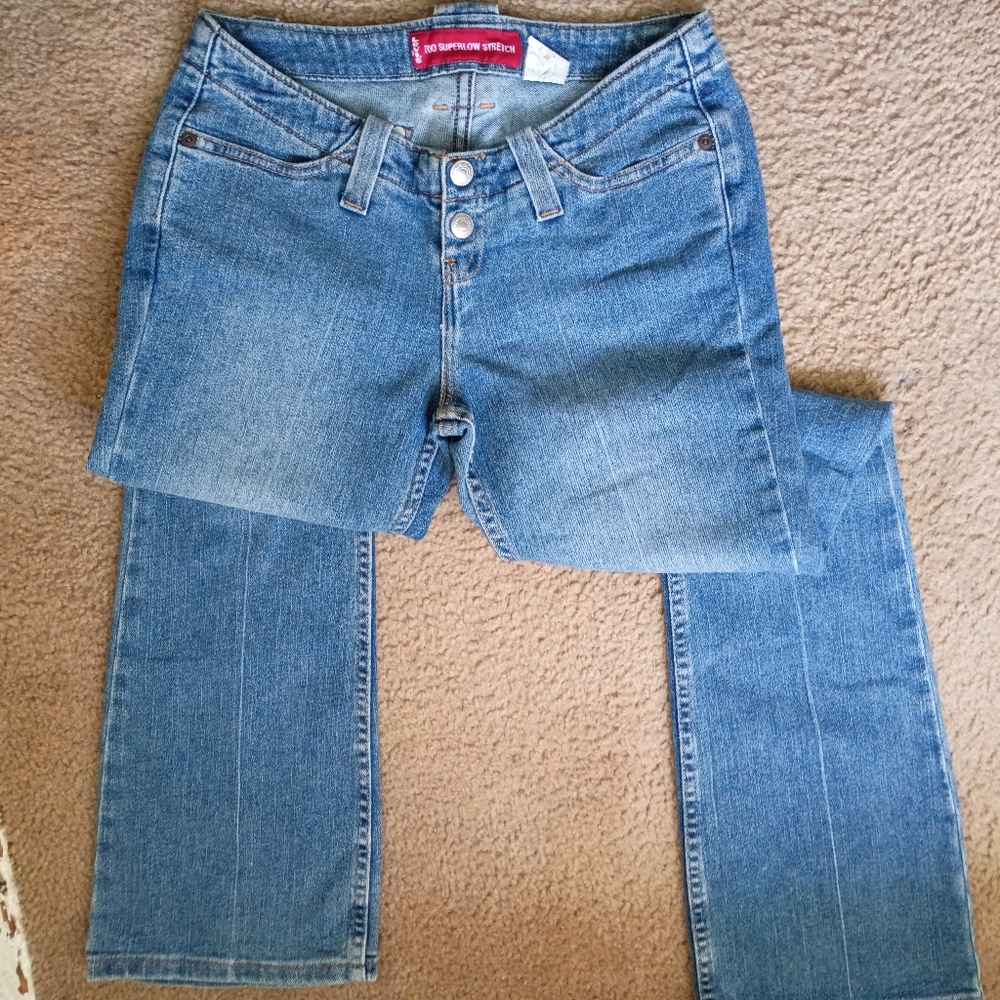 Vintage Y2K Levi Super Low Rise Flare Jeans Pants Sexy 3 Boot 2000s